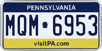 PA license plate MQM6953
