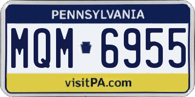 PA license plate MQM6955