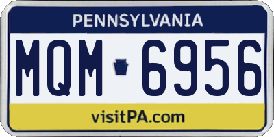 PA license plate MQM6956