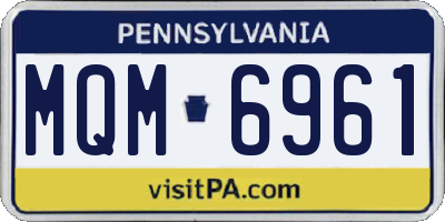 PA license plate MQM6961