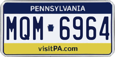 PA license plate MQM6964