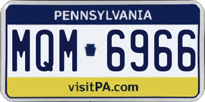 PA license plate MQM6966