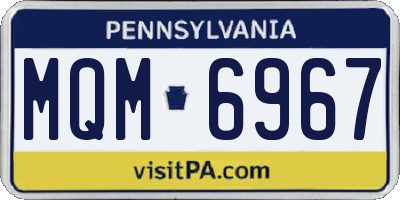 PA license plate MQM6967