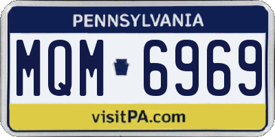 PA license plate MQM6969