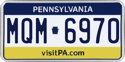 PA license plate MQM6970