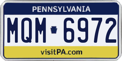 PA license plate MQM6972