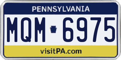 PA license plate MQM6975