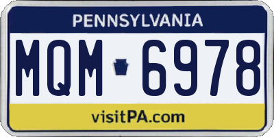PA license plate MQM6978
