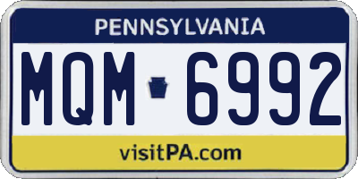 PA license plate MQM6992