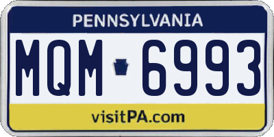 PA license plate MQM6993
