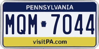 PA license plate MQM7044