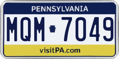 PA license plate MQM7049