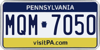 PA license plate MQM7050