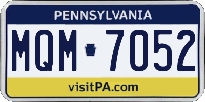 PA license plate MQM7052