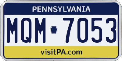 PA license plate MQM7053