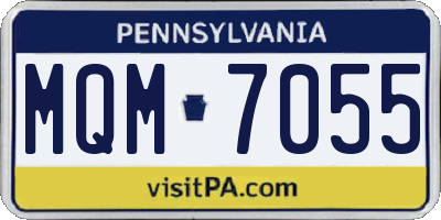 PA license plate MQM7055