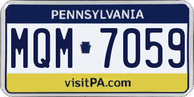 PA license plate MQM7059