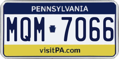 PA license plate MQM7066