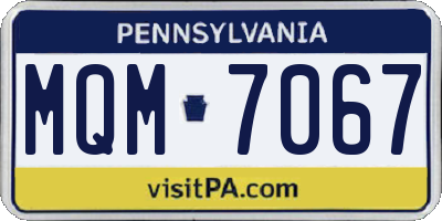 PA license plate MQM7067