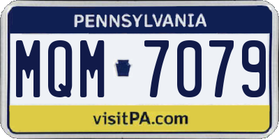 PA license plate MQM7079