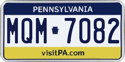 PA license plate MQM7082
