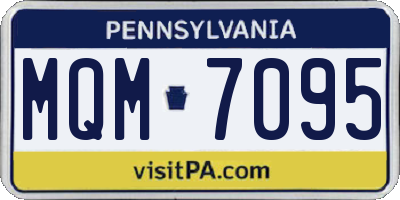 PA license plate MQM7095