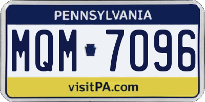 PA license plate MQM7096