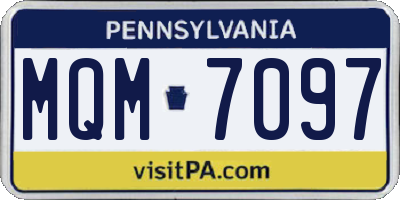 PA license plate MQM7097