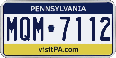 PA license plate MQM7112