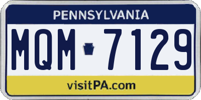 PA license plate MQM7129