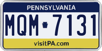 PA license plate MQM7131