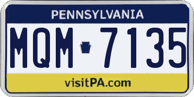 PA license plate MQM7135