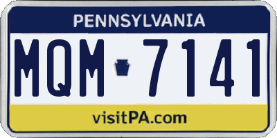 PA license plate MQM7141