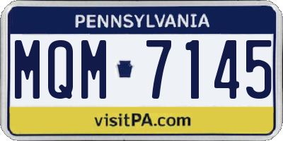 PA license plate MQM7145