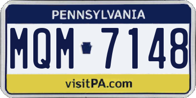 PA license plate MQM7148