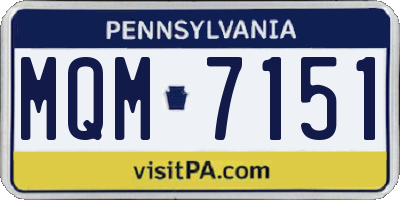 PA license plate MQM7151