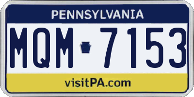 PA license plate MQM7153