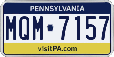 PA license plate MQM7157
