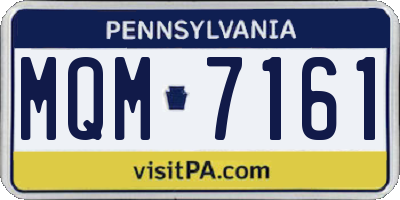 PA license plate MQM7161