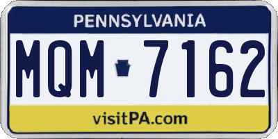 PA license plate MQM7162