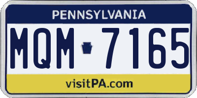 PA license plate MQM7165