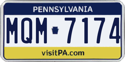 PA license plate MQM7174