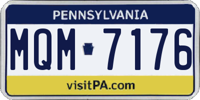 PA license plate MQM7176