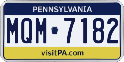 PA license plate MQM7182