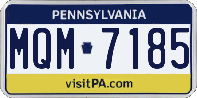 PA license plate MQM7185