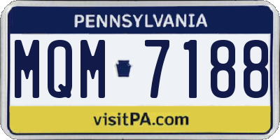 PA license plate MQM7188