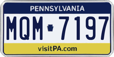 PA license plate MQM7197