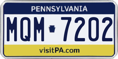 PA license plate MQM7202