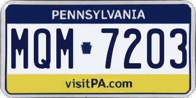 PA license plate MQM7203