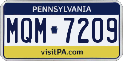 PA license plate MQM7209